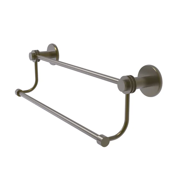 Allied Brass 9072D-18-PB 18 in. Mercury Collection Double Towel Bar with Dotted Accents Polished Brass