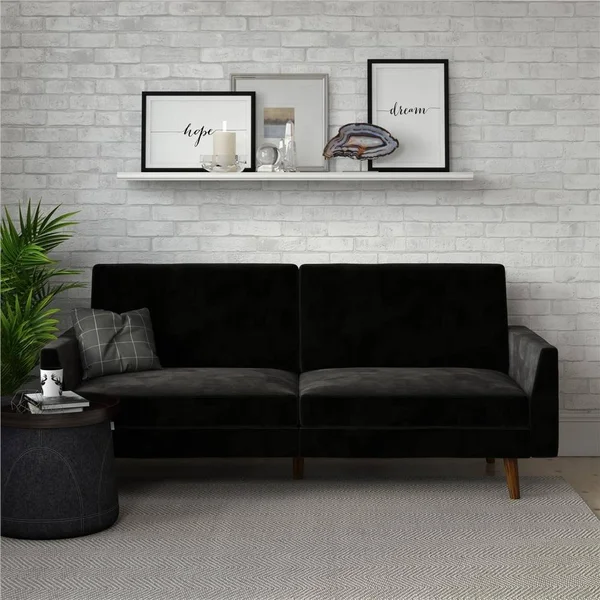 Avenue Greene Jocelyn Coil Futon (Blue - velvet)