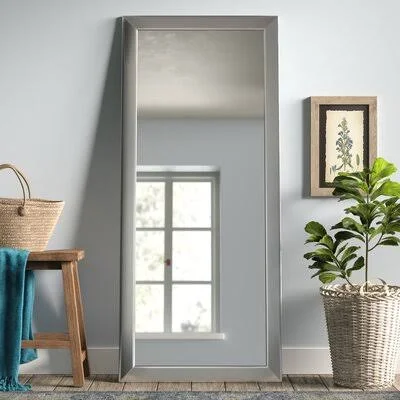 Wade Logan Industrial Modern & Contemporary Wall Mirror Finish: Brushed Nickel - Size: 53x22 H x 34.5x22 W
