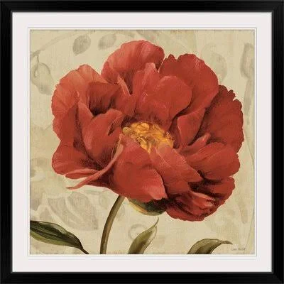 &Floral Romance II C& by Lisa Audit Painting Print Great Big Canvas Size: 20x22 H x 20x22 W x 1x22 D - Format: Black Framed