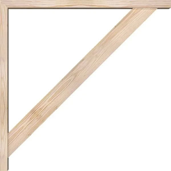 Ekena Millwork 1465032 3 1/2x22W x 34x22D x 34x22H Traditional Block Smooth Bracket w/ Offset Brace, Douglas Fir