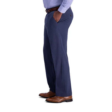 J.M Haggar Sharkskin Classic Fit Flat Front Dress Pant - 40 32, Blue