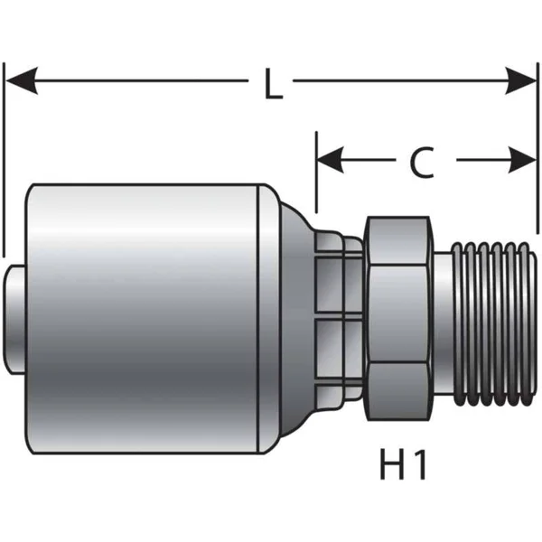 Gates Male British Standard Parallel Pipe (Megacrimp), G25810-1616