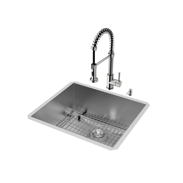 Vigo VG15075 Undermount Stainless Steel Kitchen Sink Faucet Grid STRAINER and Dispenser