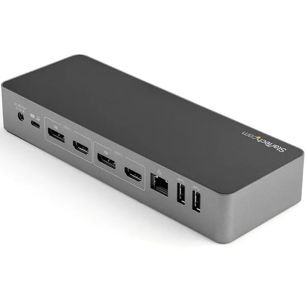 StarTech.com USB-C & USB-A Dock with Hybrid Universal Laptop Docking Station with 100W Power Delivery with Dual Monitor 4K 6