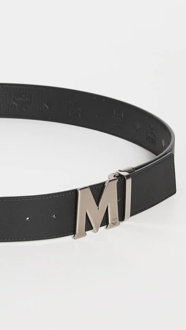 Men's MCM Claus Reversible Leather Belt Black