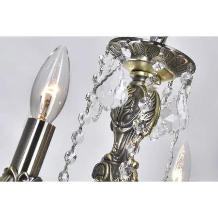 CWI Lighting 4 Light Up Chandelier with Antique Brass Finish 2037P14AB-4