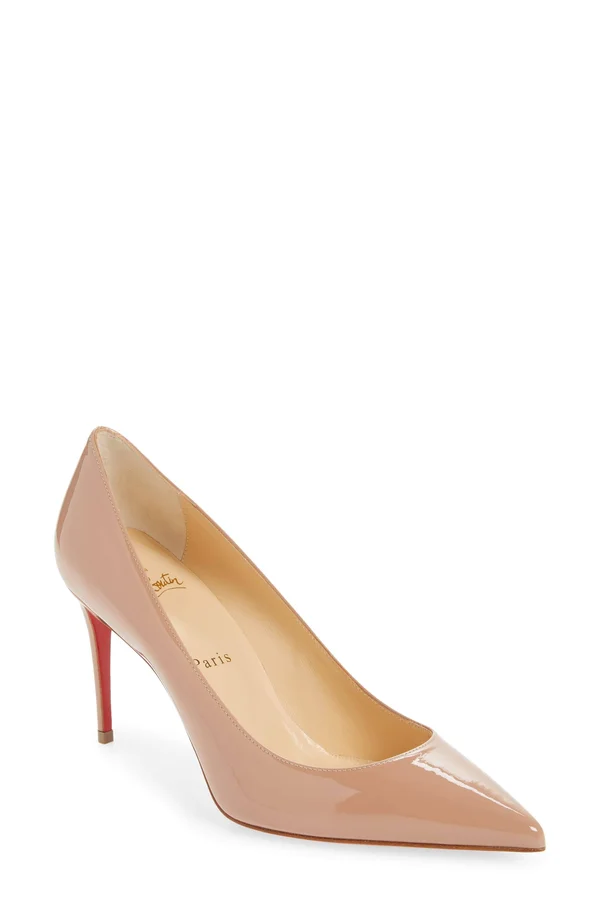 Christian Louboutin Kate 85 Nude Patent Leather - Women Shoes
