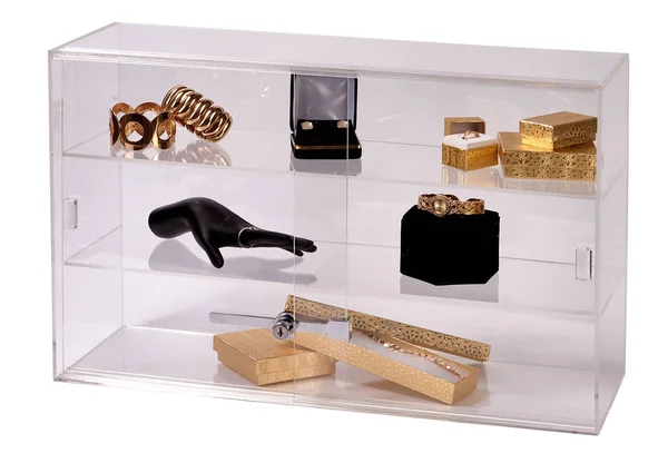 SSWBasics 98220 2-Shelf Acrylic Countertop Display Case (Comes with Lock & Key)