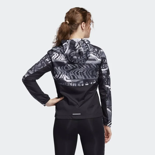 Adidas Women's Own The Run City Clash Wind Jacket - Size: Medium, Black