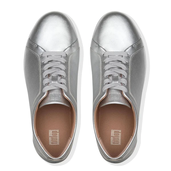 Fitflop Women's Rally Silver Leather Sneaker