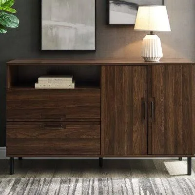 Bruin 56x22 Wide 2 Drawer Sideboard Ebern Designs Color: Dark Walnut