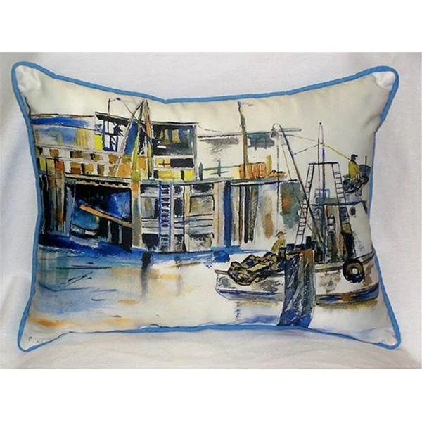 Betsy Drake HJ929 Fishing Boat Art Only Pillow 15x22x22x22