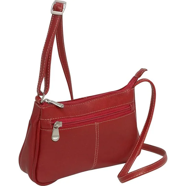 Le Donne Leather Ld-9130 Top Zip Mini Crossbody - Tan