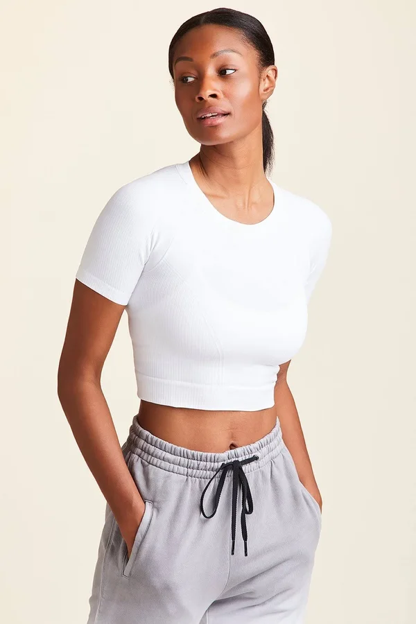 Alala Barre Seamless Tee White S
