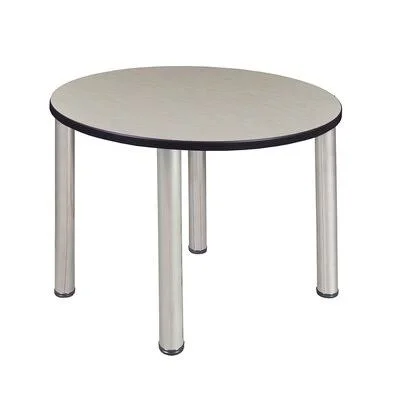 Albaugh Round Breakroom Table Inbox Zero Finish: Maple/Chrome - Size: 29x22 H x 42x22 W x 42x22 D