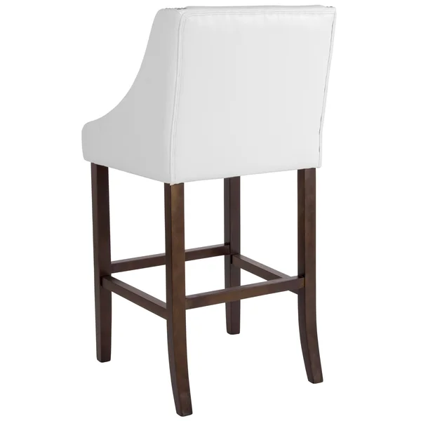 Lancaster Home 2 Pk. 30x22 High Transitional Barstool with Accent Nail Trim - 20x22W x 22x22D x 42x22H - Light Grey Leather