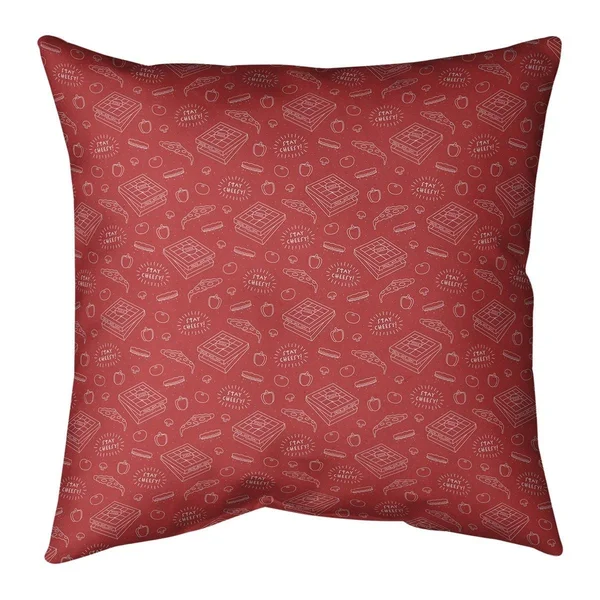 Regular Color Background Pizza Pattern Throw Pillow - 26 x 26 - Yellow - Polyester