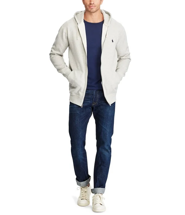 Polo Ralph Lauren Big Tall Classic Fleece Full-Zip Hoodie, Mens, 5XB, Alaskan Heather
