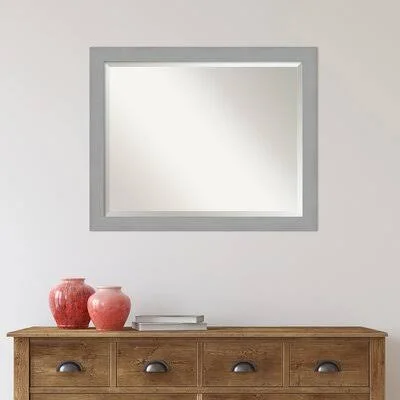 Kallas Brushed Nickel Beveled Wall Mirror Orren Ellis Size: 26x22 x 32x22