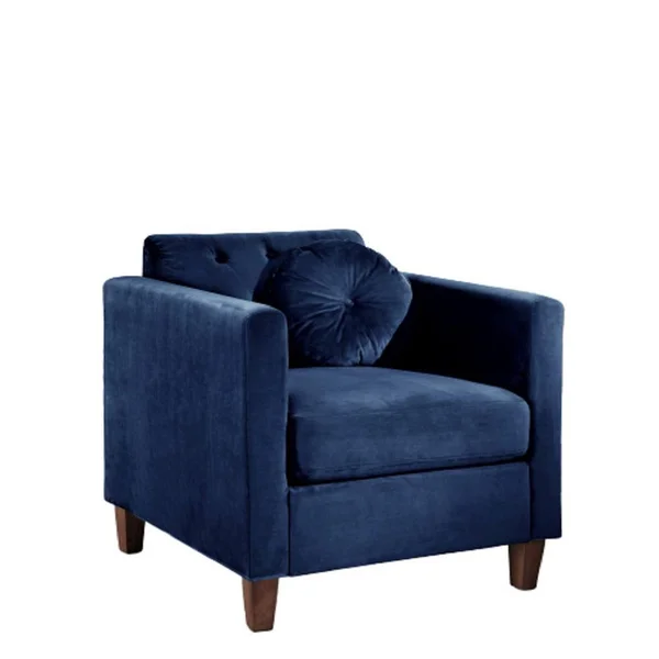 US Pride Furniture Lory Velvet Kitts Classic Dark Blue Chesterfield Chair