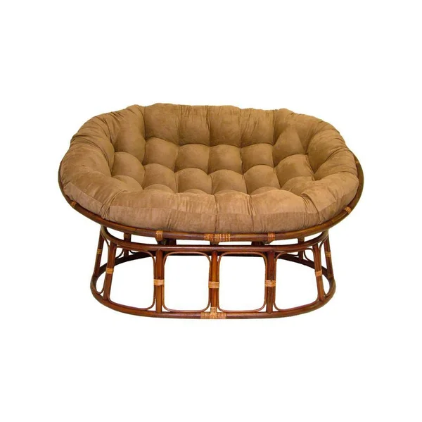Blazing Needles 65-inch by 48-Inch Solid Micro Suede Double Papasan Cushion - Camel