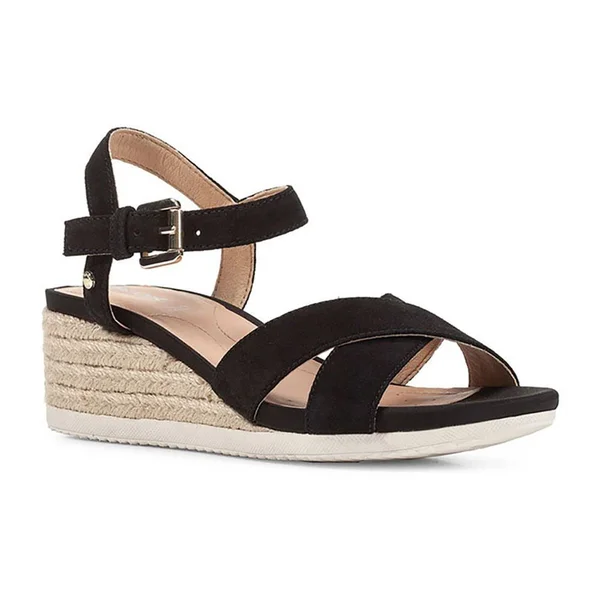 Geox Ponza Suede Sandal - 35, Black