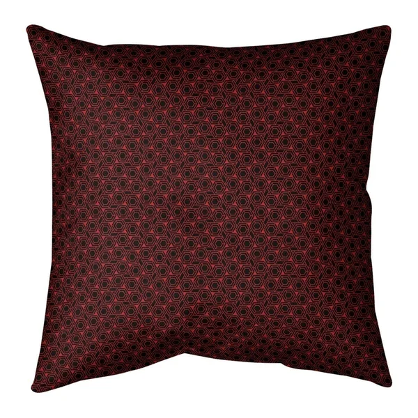 Warm Black Alternate Hexagonal Lattice Throw Pillow - 16 x 16 - Violet & Black - Polyester