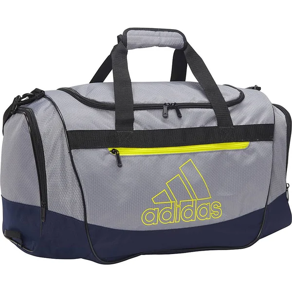 Adidas Defender Iii Medium Duffel - Grey/Dark Blue/Shock Yellow/Black, One Size