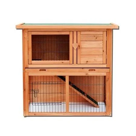 EverChic 36 inch Waterproof 2 Tiers Pet Rabbit Hutch Chiken Coop Cage Hen House Wood Color