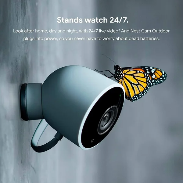 Google Nest Cam Outdoor with Floodlight Charging Mount Bundle