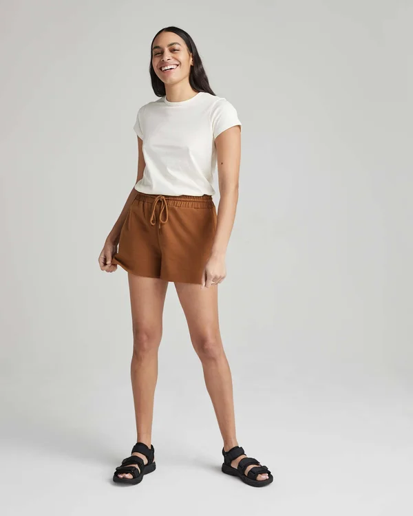 Richer Poorer Women's Terry Sweatshort, Size XL, Woodgrain