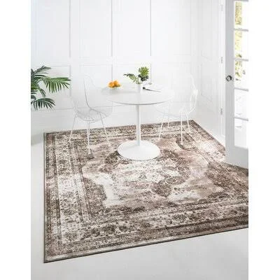 Brandt Oriental Beige/Brown Area Rug Mistana Rug Size: Square 6&
