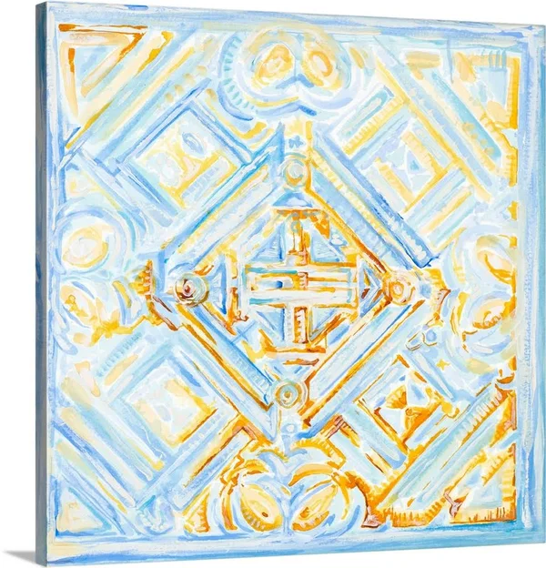 Dusk Blue Medallion II - Canvas Wall Art, 20x20, Great Big Canvas