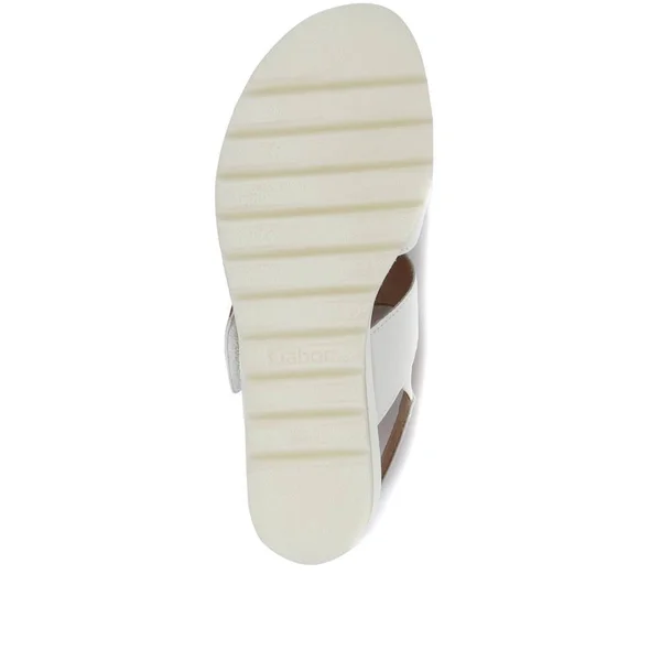 Gabor Women's Yeo Wedge Sandals with Buckle - White - US 09.5