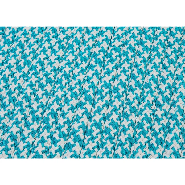 Colonial Mills Houndstooth Tweed Indoor, Outdoor Area Rug Turquoise, Size: 2 x 8 ft.