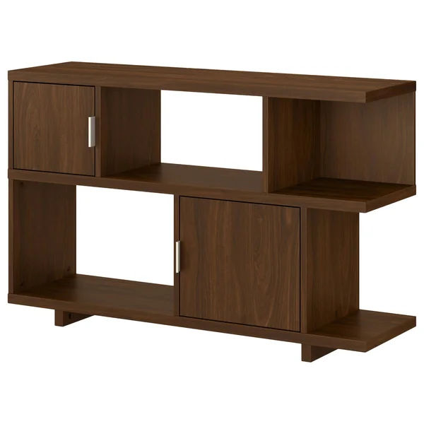 Kathy Ireland Home Madison Avenue Console Table with Storage, Modern Walnut