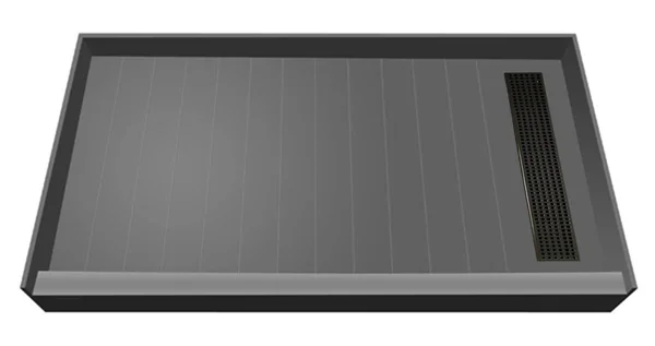 Tile Redi RT4860R-RB48-KIT Base N Bench 72x22 x 48x22 Rectangular Shower Base with Single Threshold and Right Drain Oil Rubbed B