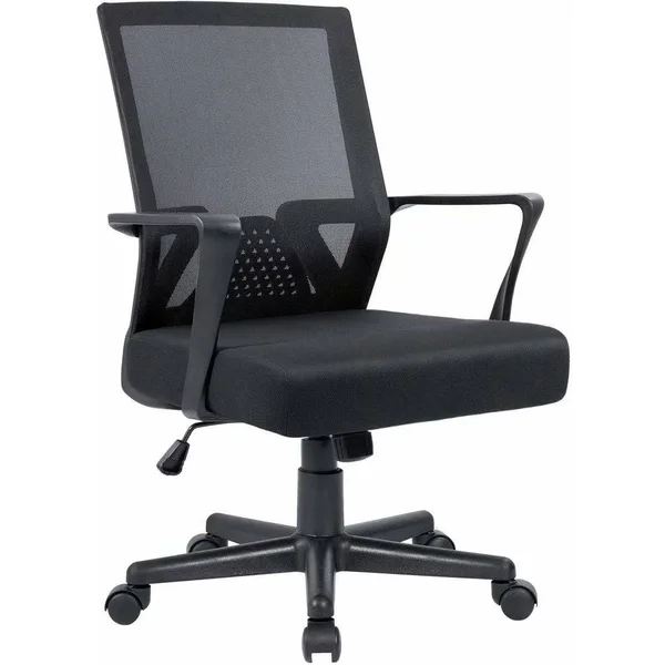 Homall Office Chair Mid Back Mesh Chair Swivel Computer Chair Lumbar Support Desk Task Chair Ergonomic Executive Chair - Black
