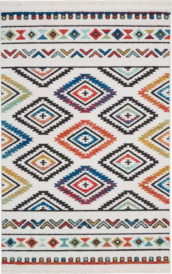 Nourison Navajo NAV06 2&2x22 x 7&9x22 Runner White Area Rug
