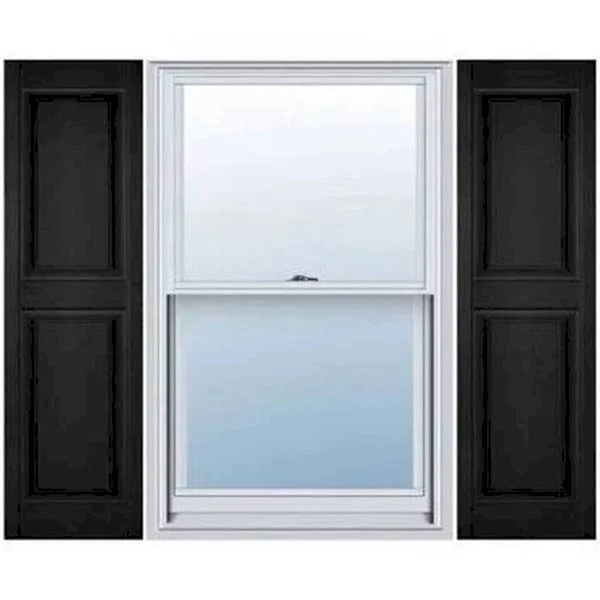 14.75 in. W x 63 in. H Builders Edge, Standard Two Equal Panels, Raised Panel Shutters, Includes Matching Installation Spikes, 0