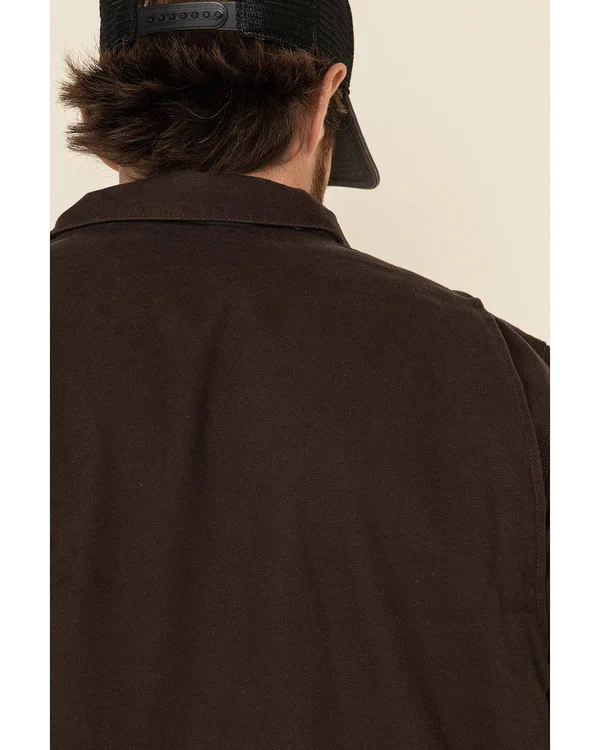 Carhartt Men's Washed Duck Sherpa Lined Coat - 3XL Tall - Dark Brown