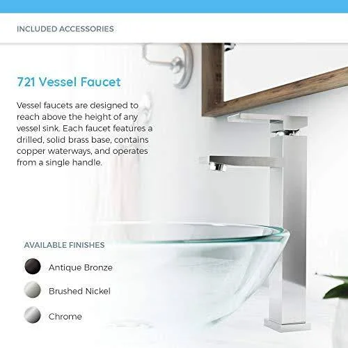 Mr Direct 604 Vessel Sink Ensemble with An Antique Bronze Finish 721 Faucet - Pop-Up Drain, and Sink Ring.