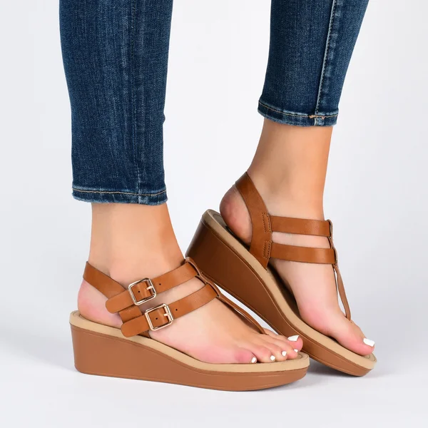 Journee Collection Bianca Women's Wedge Sandals - Size: 11, White