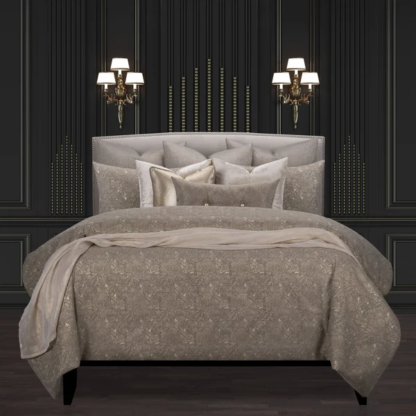 F Scott Fitzgerald Garden Party Bronze Luxury Bedding Set, Size: Full, Brown