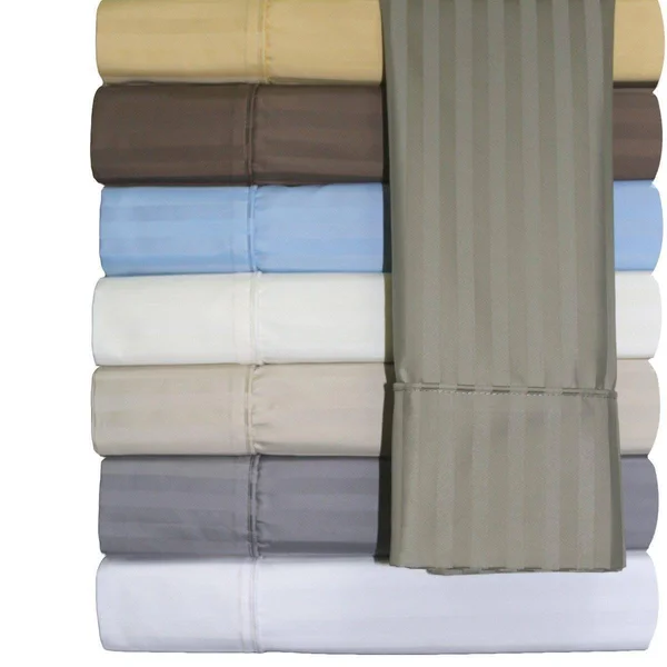 Royal Tradition 650 TC Bed Sheets Striped Damask King, Linen