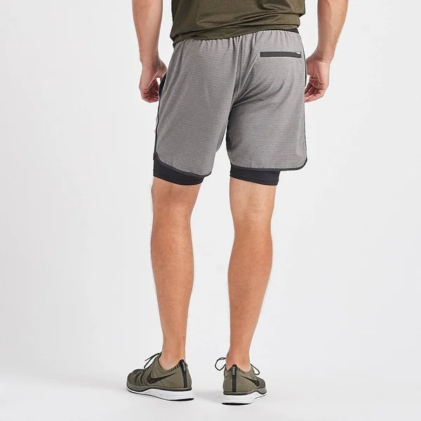 Vuori Stockton Short - Men's Grey Linen Texture - L