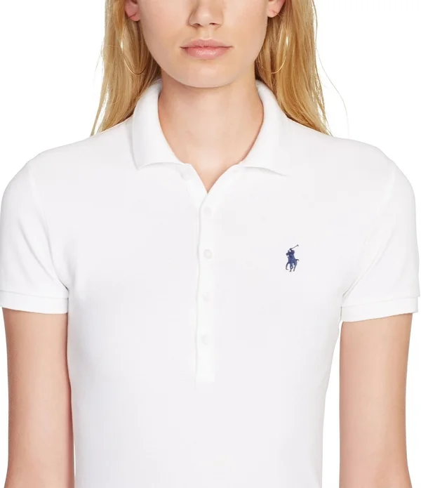 Polo Ralph Lauren Women's Skinny Stretch Polo Shirt - White - Size L