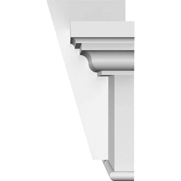 Ekena Millwork CRH07X60BTKF 60x22 Bottom Width x 64x22 Top Width x 7 1/4x22H x 1x22P, Craftsman Crosshead with Bottom Trim w/ Fl