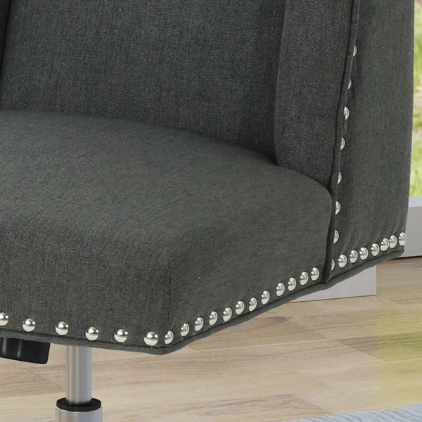 39.75x22 Gray and Silver Contemporary Home Office Desk Chair